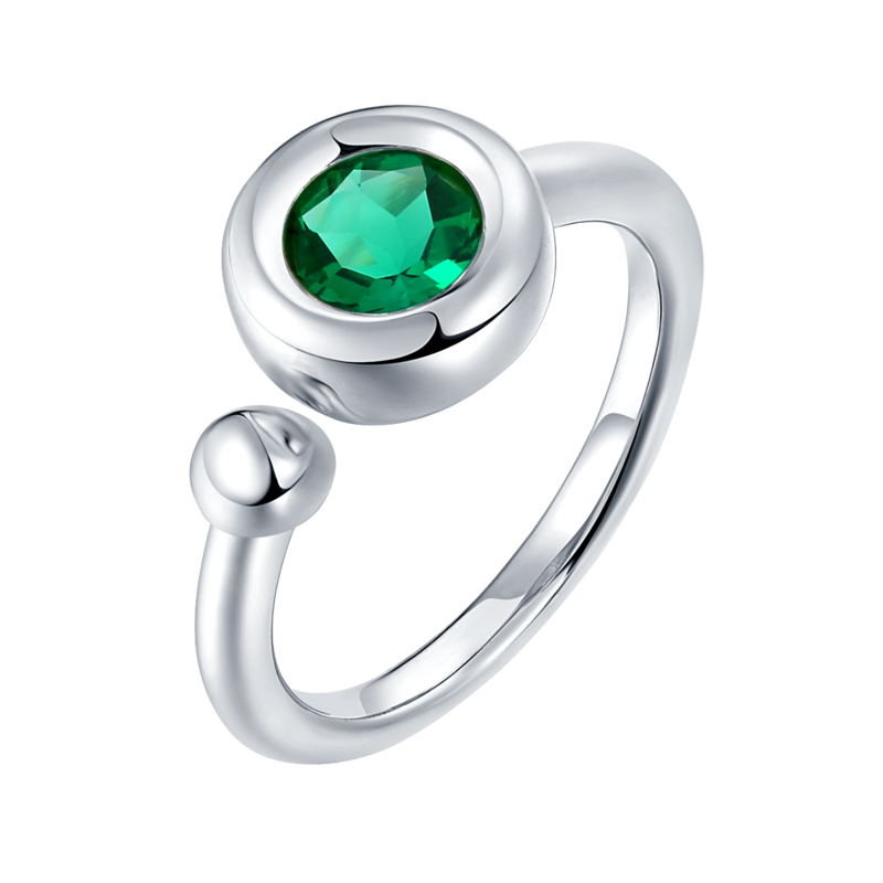开口水泡S925银镀白金Women's Ring1ctD级